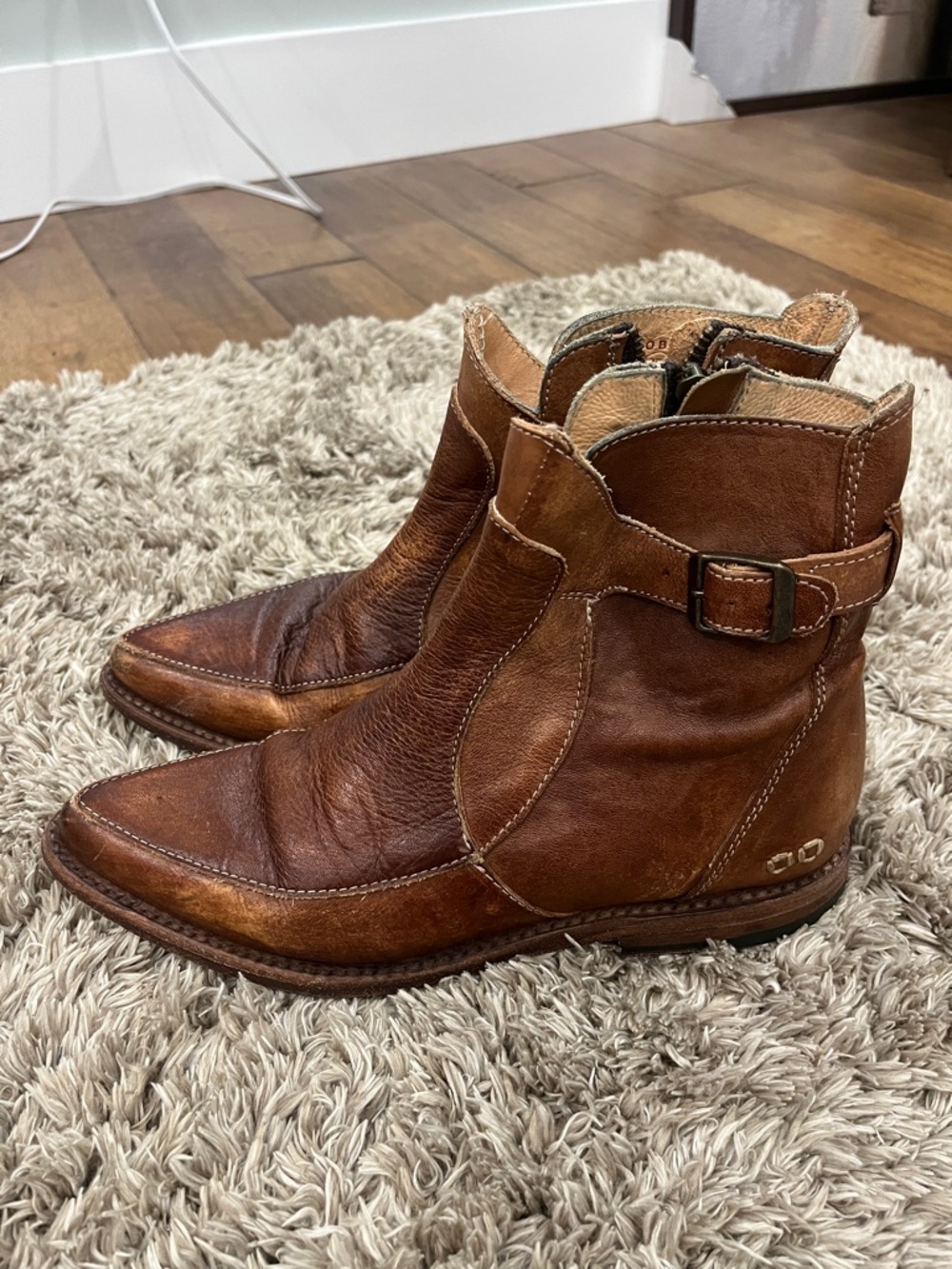 Bed|Stu Cobbler Series Distressed Leather Ankle Boots – Size 8 - Picture 5 of 8